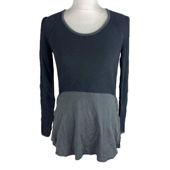 Indigenous Shirt Organic Cotton Top Long Sleeve Side Slit Round Neck Size XS - Picture 1 of 6